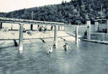 I bagni pompeiani di Arzo in uno scatto del 1935