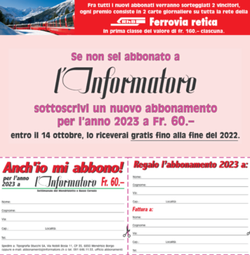 Abbonati per l’anno 2023 e vinci un viaggio con la Ferrovia Retica!